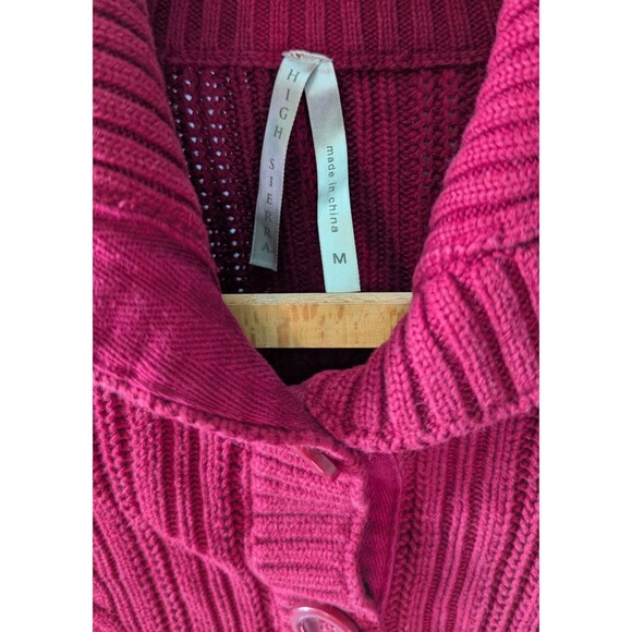 High Sierra Women's Size Medium Red Long Sleeved Buttoned-Down Sweater (A11-M) - Picture 3 of 3
